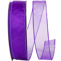 Grape 1-1 2 Inch Sheer Lovely Wired Edge Ribbon for Wreaths & Bows