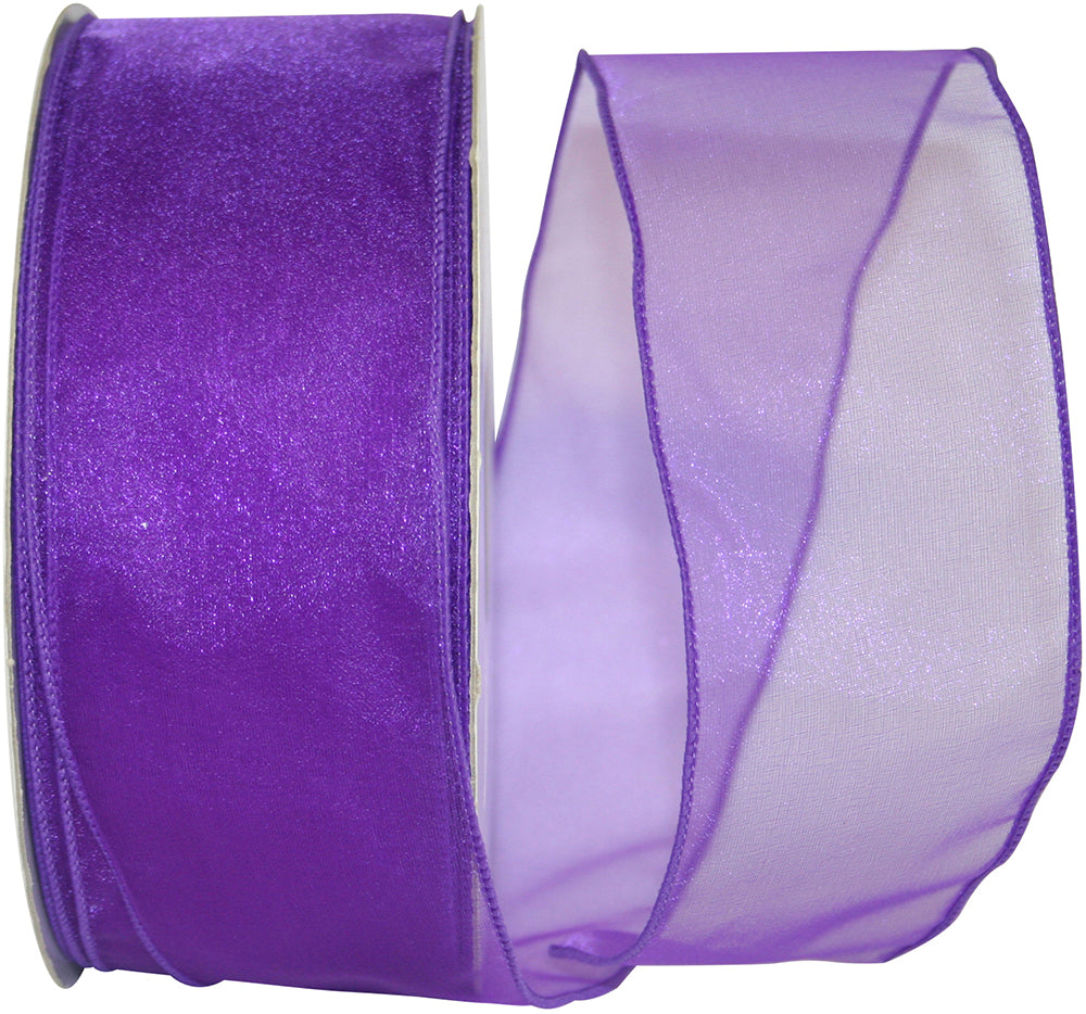 Grape 2-1 2 Inch Sheer Lovely Wired Edge Ribbon for Wreaths & Bows