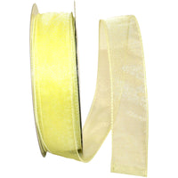 Maize 1-1 2 Inch Sheer Lovely Wired Edge Ribbon for Wreaths & Bows