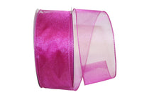 Magenta 2-1 2 Inch Sheer Lovely Wired Edge Ribbon for Wreaths & Bows