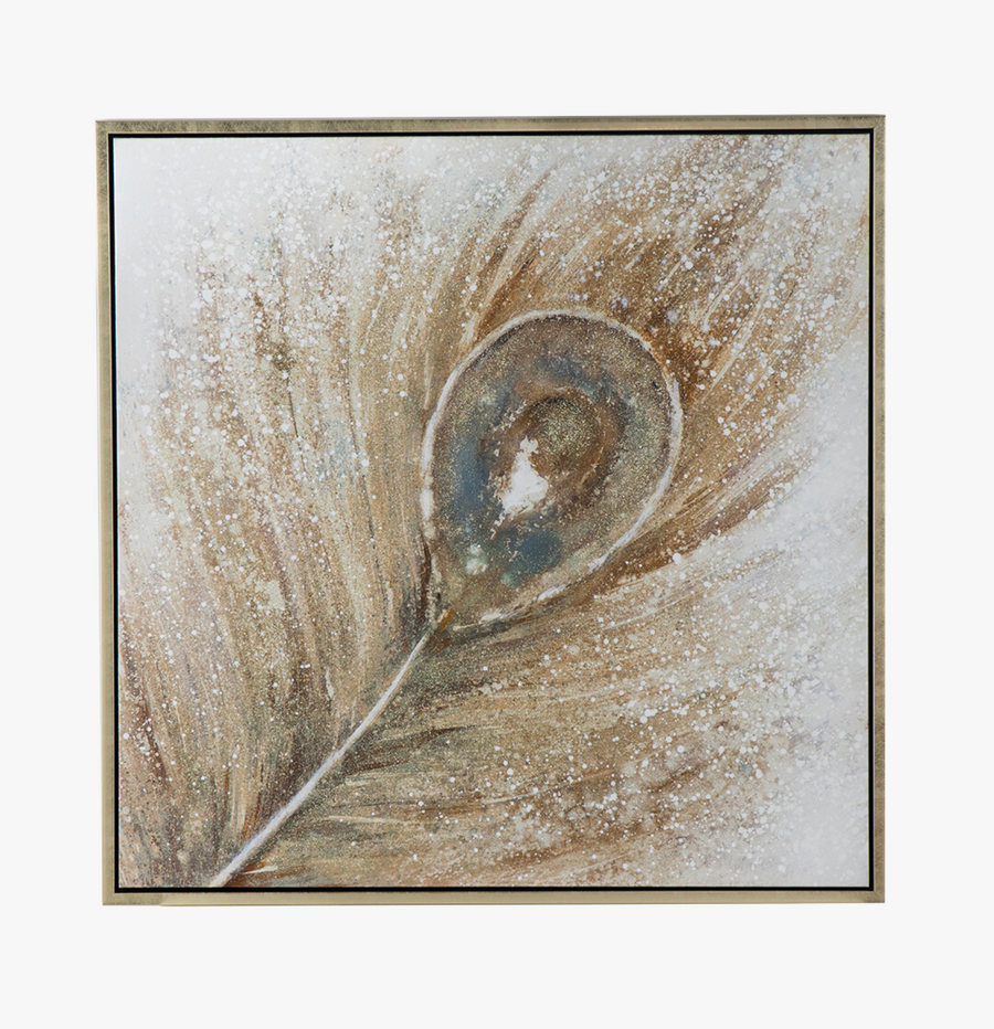 Henry Gold Peacock Feather Painting