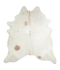 Elegant Ivory and Beige Brazilian Cowhide Rug - Perfect for Any Space