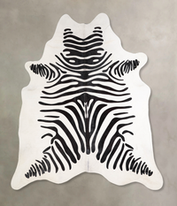 Authentic Zebra Cowhide Rug - X-Large 7'0
