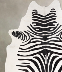 Authentic Zebra Cowhide Rug - X-Large 7'0