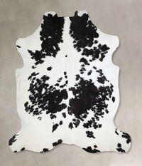 Stunning Black and White Brazilian Cowhide Rug - XX-Large 7'11