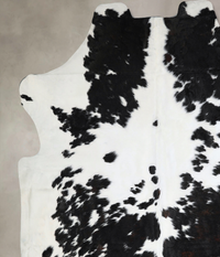 Stunning Black and White Brazilian Cowhide Rug - XX-Large 7'11