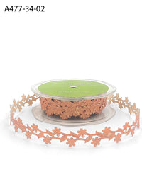 3/4 Inch Adhesive Floral Design Ribbon with Sealed Cut Edge