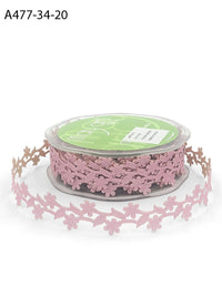 3/4 Inch Adhesive Floral Design Ribbon with Sealed Cut Edge – A477-34-20 Rose