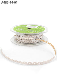 1/4 Inch Adhesive Scalloped Border Ribbon with Cut Sealed Edge