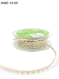 1/4 Inch Adhesive Scalloped Border Ribbon with Cut Sealed Edge – A485-14-09 Ivory