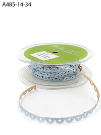 1/4 Inch Adhesive Scalloped Border Ribbon with Cut Sealed Edge – A485-14-34 Light Blue
