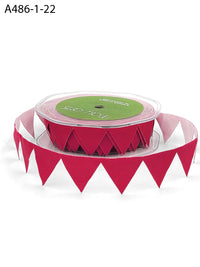 1 Inch Adhesive Flag Banner Ribbon with Cut Sealed Edge – A486-1-22 Fuchsia