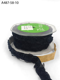 5/8 Inch Adhesive Rosette Ribbon with Cut Edge – A487-58-10 Black