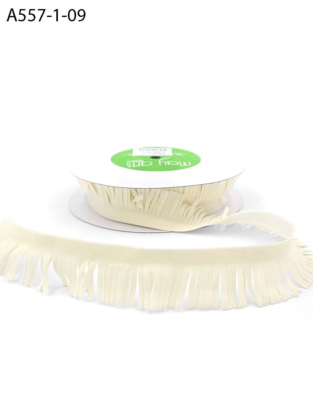 1 Inch Adhesive Suede Fringe Ribbon with Cut Edge – A557-1-09 Ivory
