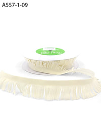 1 Inch Adhesive Suede Fringe Ribbon with Cut Edge – A557-1-09 Ivory