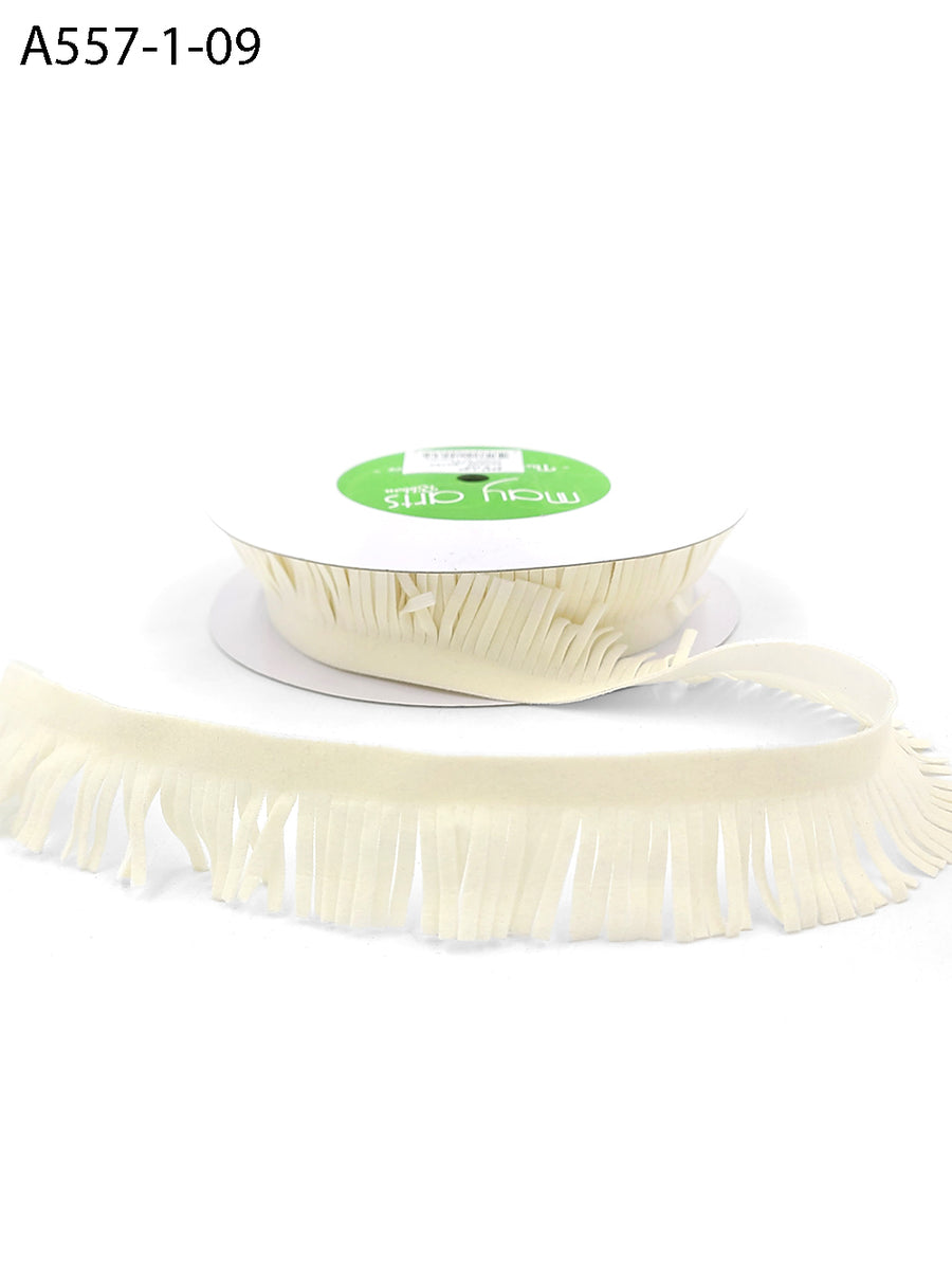 1 Inch Adhesive Suede Fringe Ribbon with Cut Edge
