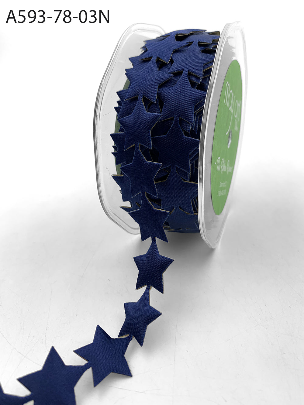7/8 Inch Jumbo Adhesive Satin Star Ribbon – A593-78-03N NAVY BLUE