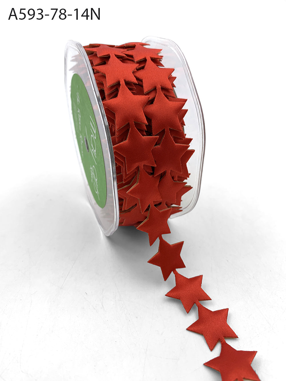 7/8 Inch Jumbo Adhesive Satin Star Ribbon – A593-78-14N RED