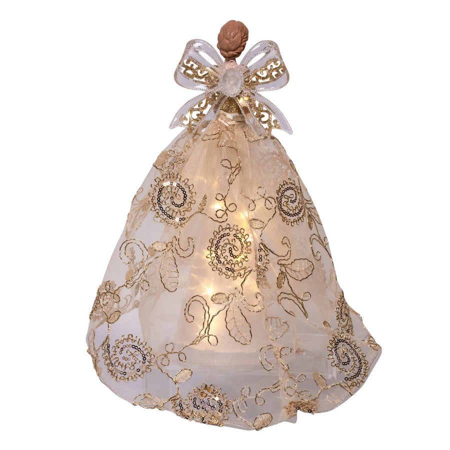 12" Lighted Angel With Star Reflect Effect Treetop