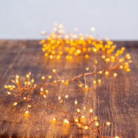 9.8' 300L Classic White Superbright Twinkle LED Copper Wire Cluster Garland