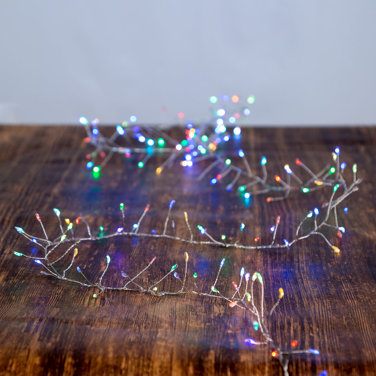 8' 240L RGB Multifunction LED Fairy Cluster Garland + Remote
