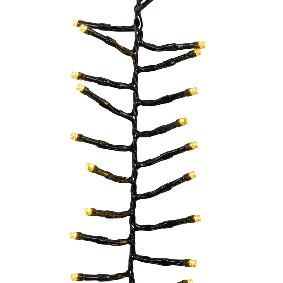 16' 480L Dual Color Multifunction 5MM LED Green Wire Cluster Garland + Remote