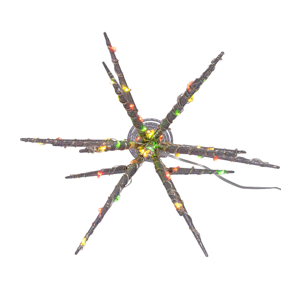 12" RGB LED Silver Glitter Starburst Treetop