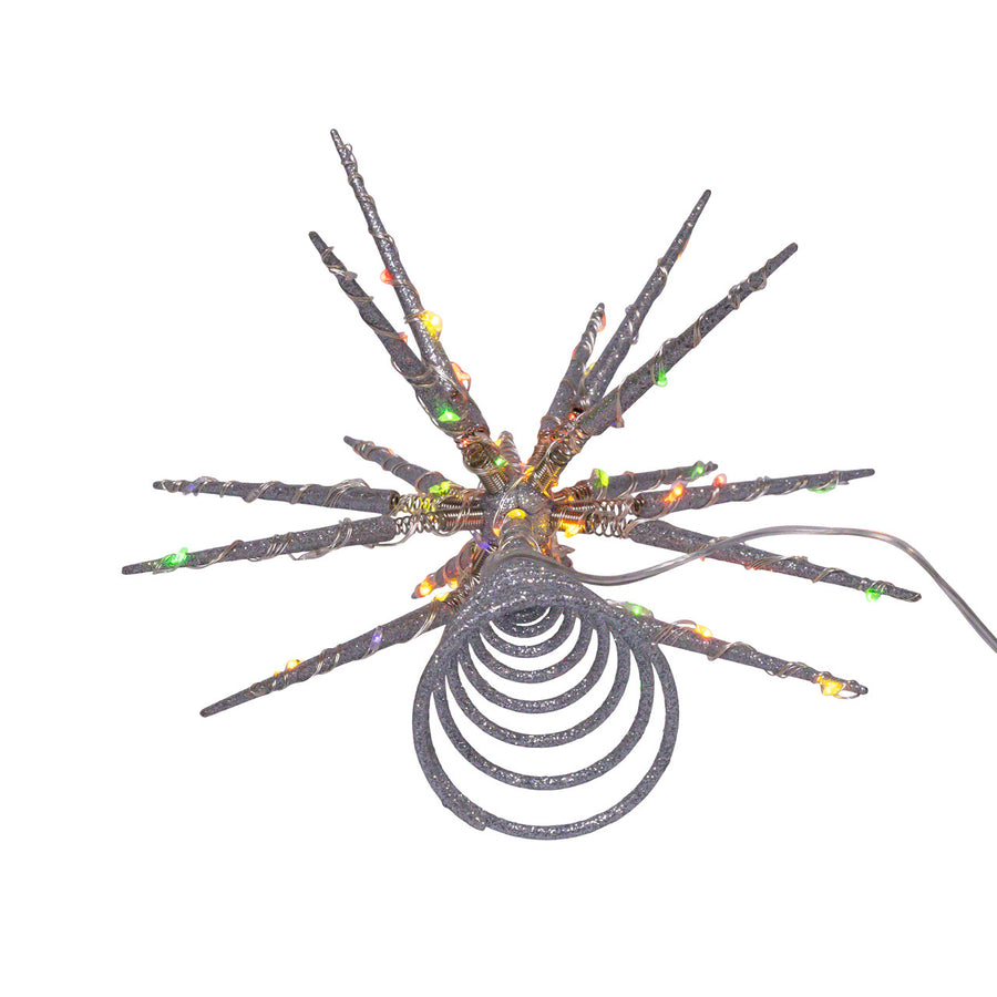 12" RGB LED Silver Glitter Starburst Treetop