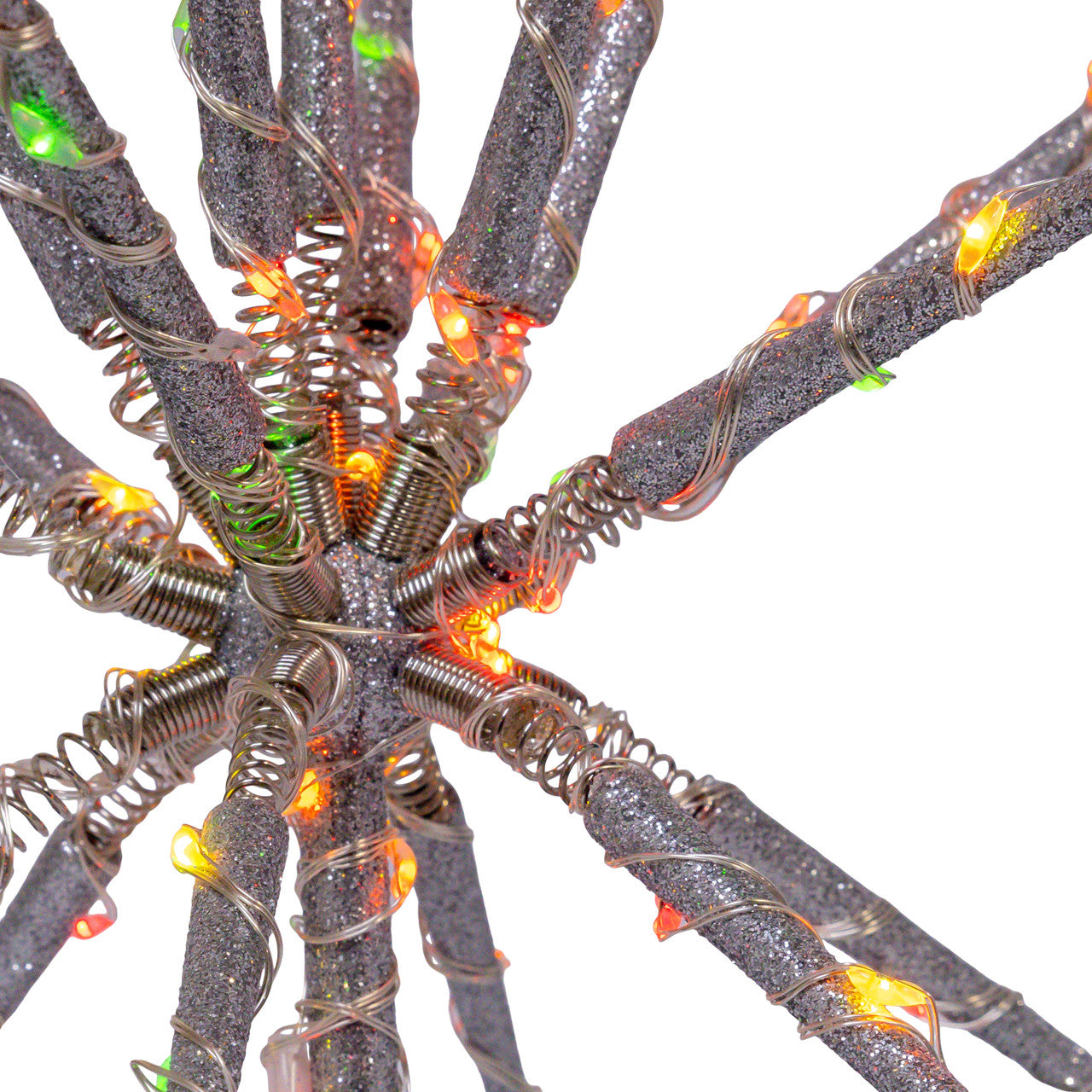 12" RGB LED Silver Glitter Starburst Treetop