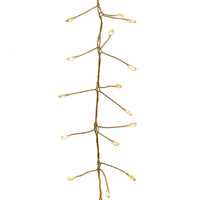 7.87' 240L Warm White Twinkle Micro LED Gold Wire Cluster Garland
