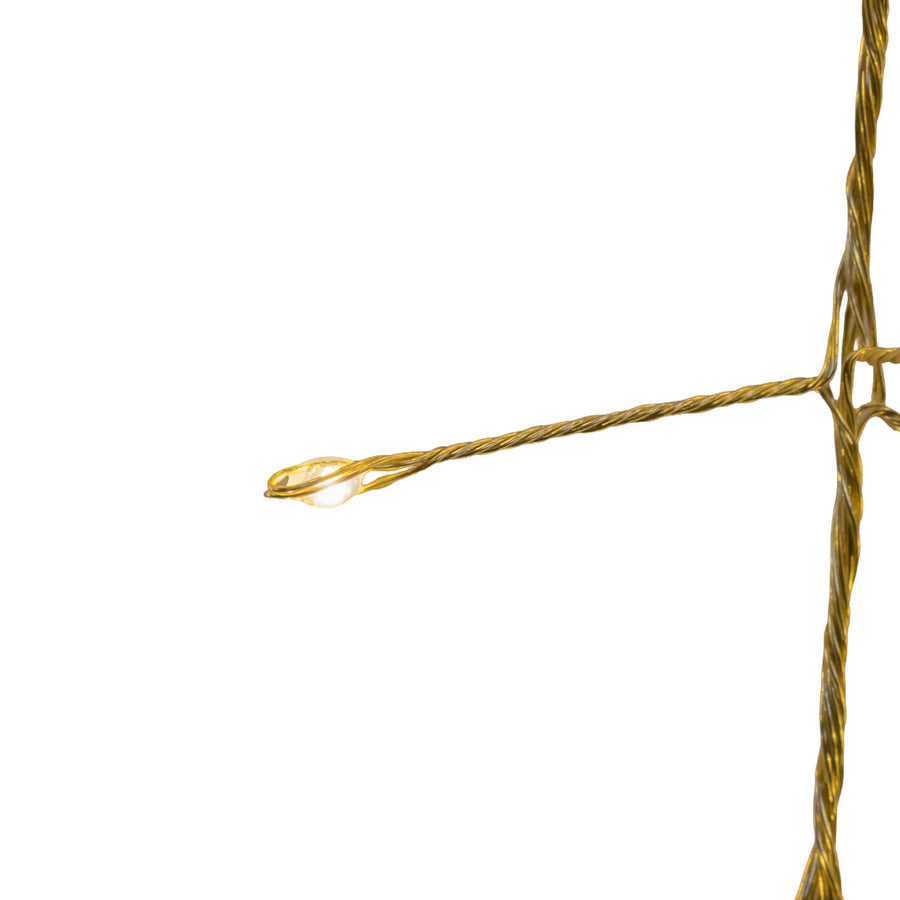 7.87' 240L Warm White Twinkle Micro LED Gold Wire Cluster Garland