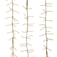 7.87' 240L Warm White Twinkle Micro LED Gold Wire Cluster Garland