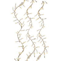 9' 300L Warm White Superbright Twinkle Silver Wire Cluster Garland