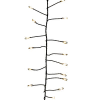 7.87' 240L Warm White Twinkle Micro LED Green Wire Cluster Garland