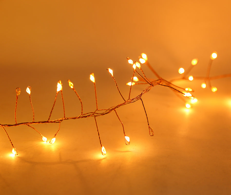 7.87' 240L Classic White Twinkle Micro LED Copper Wire Cluster Garland