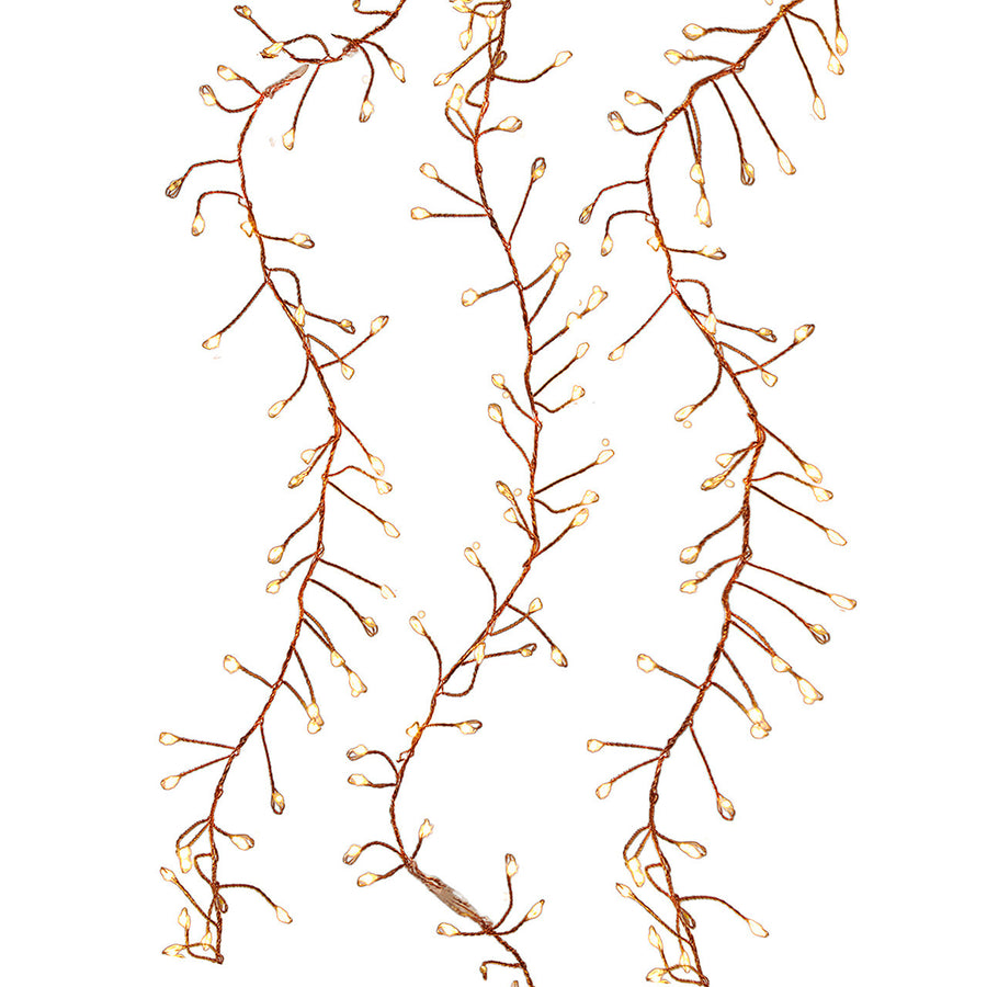 7.87' 240L Classic White Twinkle Micro LED Copper Wire Cluster Garland