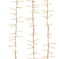 7.87' 240L Classic White & Warm White Twinkle Micro LED Gold Wire Cluster Garland