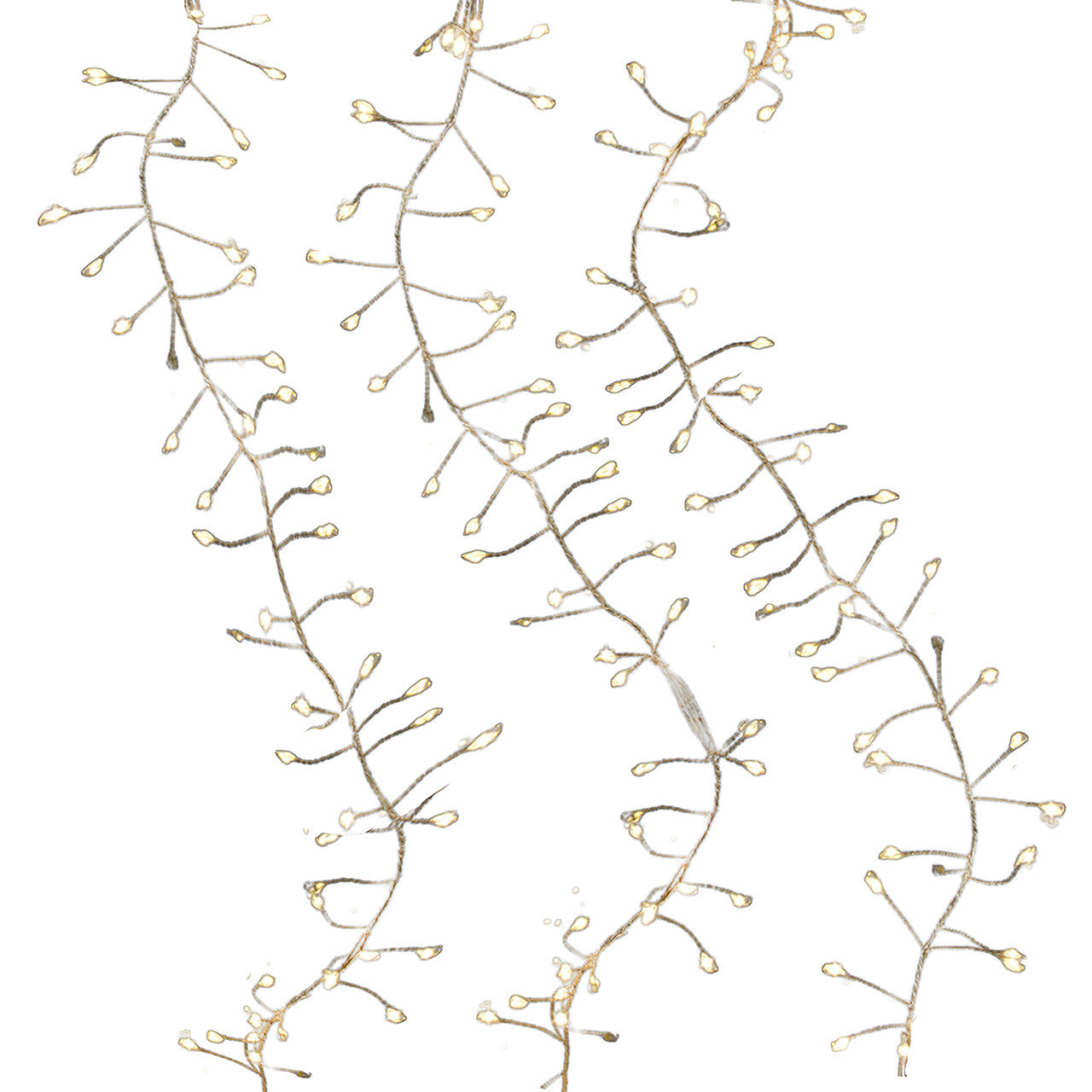 7.87' 240L Warm White Twinkle Micro LED Silver Wire Cluster Garland