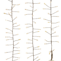 7.87' 240L Warm White Twinkle Micro LED Silver Wire Cluster Garland