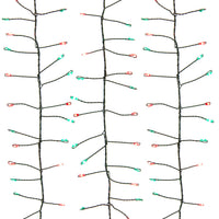 8' 240L Red & Green LED Micro Twinkle Fairy Light Cluster Garland