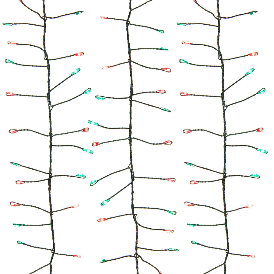 8' 240L Red & Green LED Micro Twinkle Fairy Light Cluster Garland