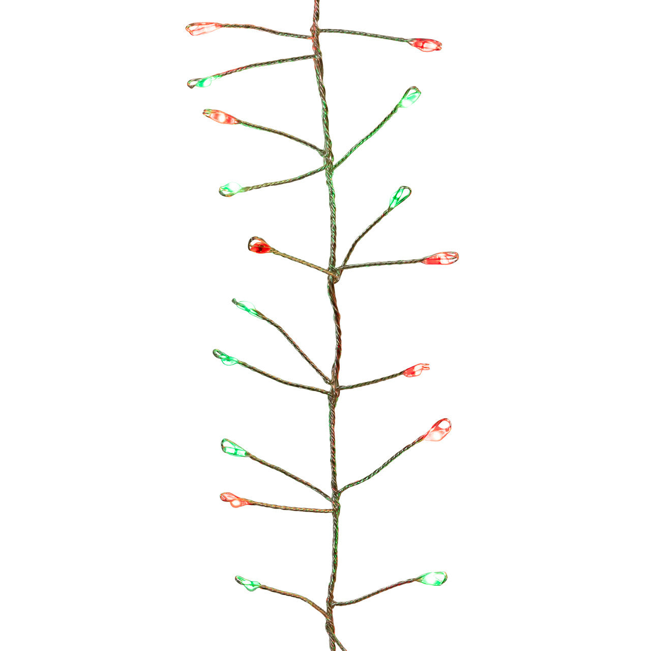 7.87' 240L Red & Green Twinkle Micro LED Silver Wire Cluster Garland