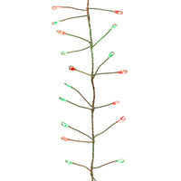 7.87' 240L Red & Green Twinkle Micro LED Silver Wire Cluster Garland
