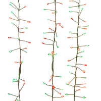 7.87' 240L Red & Green Twinkle Micro LED Silver Wire Cluster Garland
