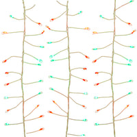 7.87' 240L Red & Green Twinkle Micro LED Silver Wire Cluster Garland