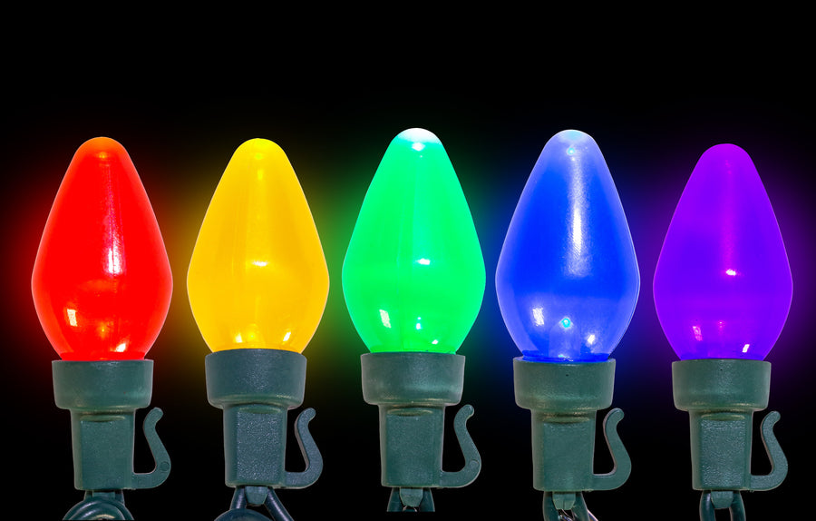 20.4' 50L C7 Multicolor LED Multifunction Light Set With Green Wire