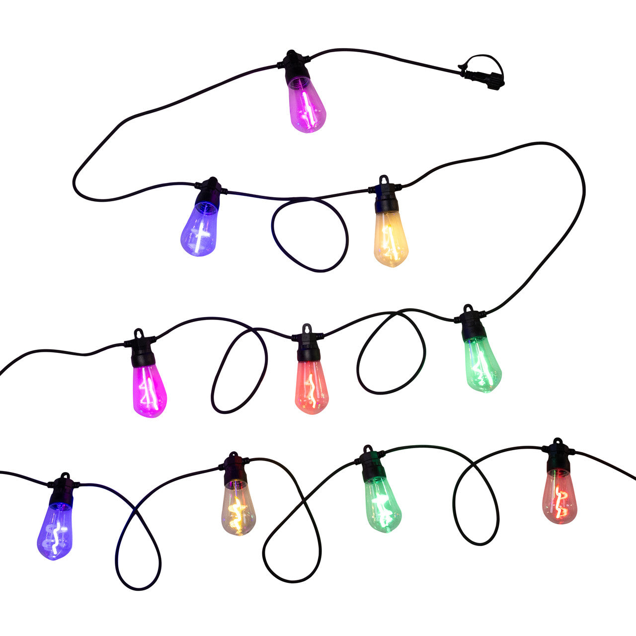 9' UL 400L Multicolor Edison Bulb Light Set