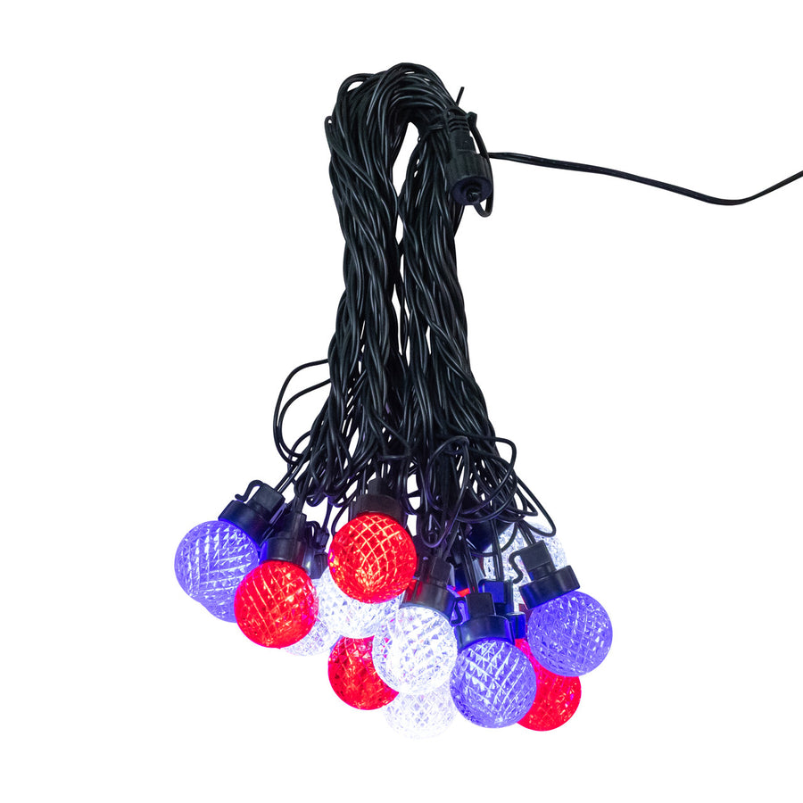 20-Piece G40 Faceted Red, Pure White & Blue LED Light Set