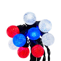 20-Piece G40 Faceted Red, Pure White & Blue LED Light Set