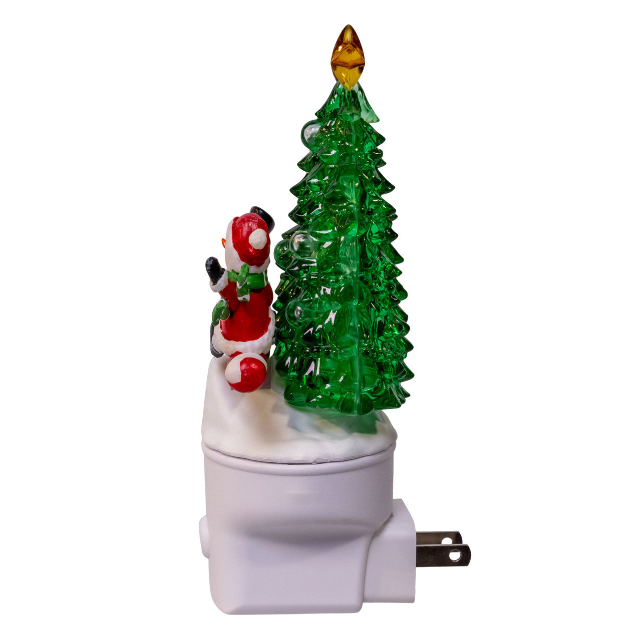Christmas Tree With Snowmen and Moving Candy Cane LED Night Light